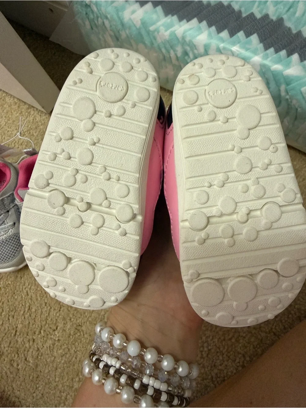 Carter's Navy Sneakers with Pink Heart Accent